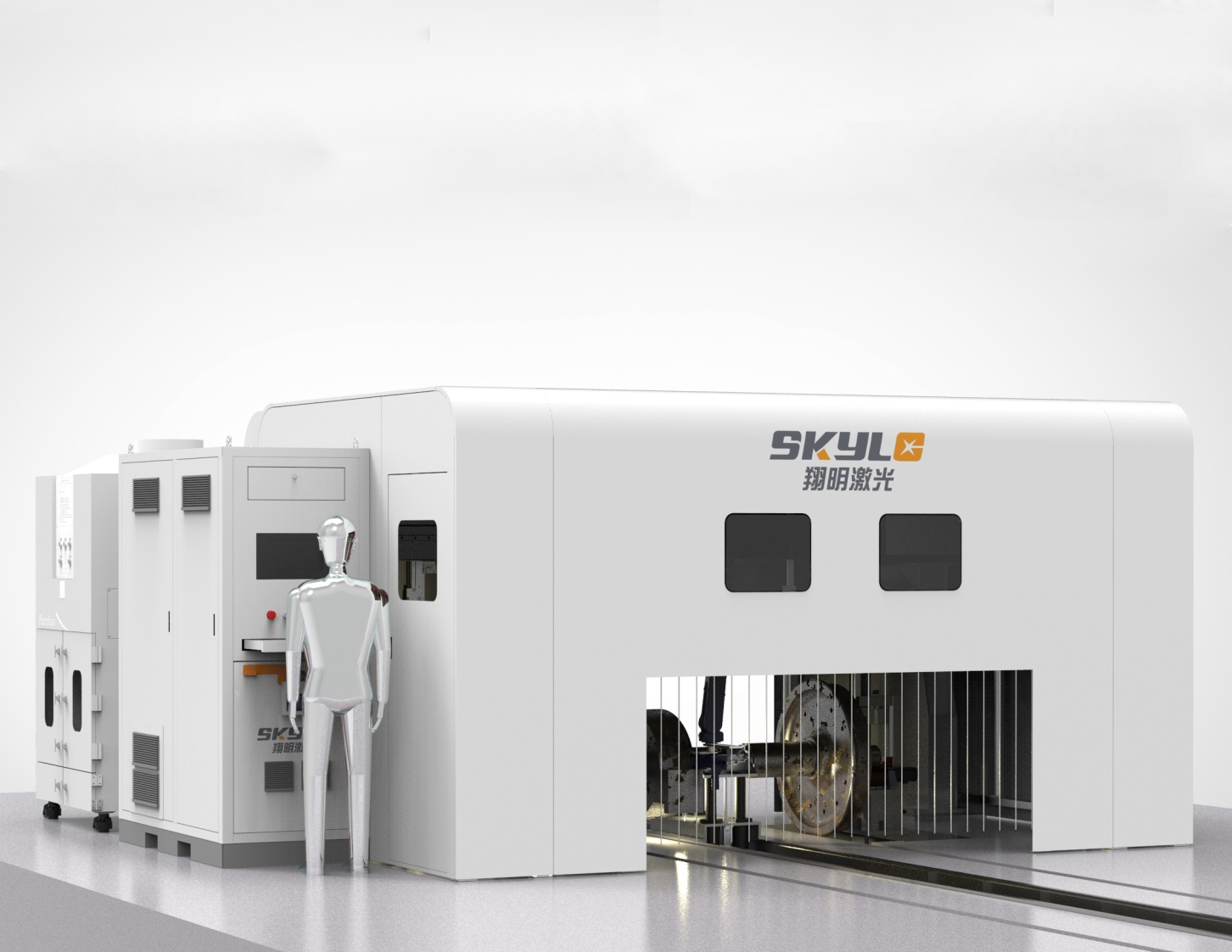 Fully automated laser cleaning equipment for train wheelsets
